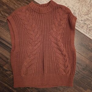 a new day Cable Knit Turtleneck Sweater - Rust